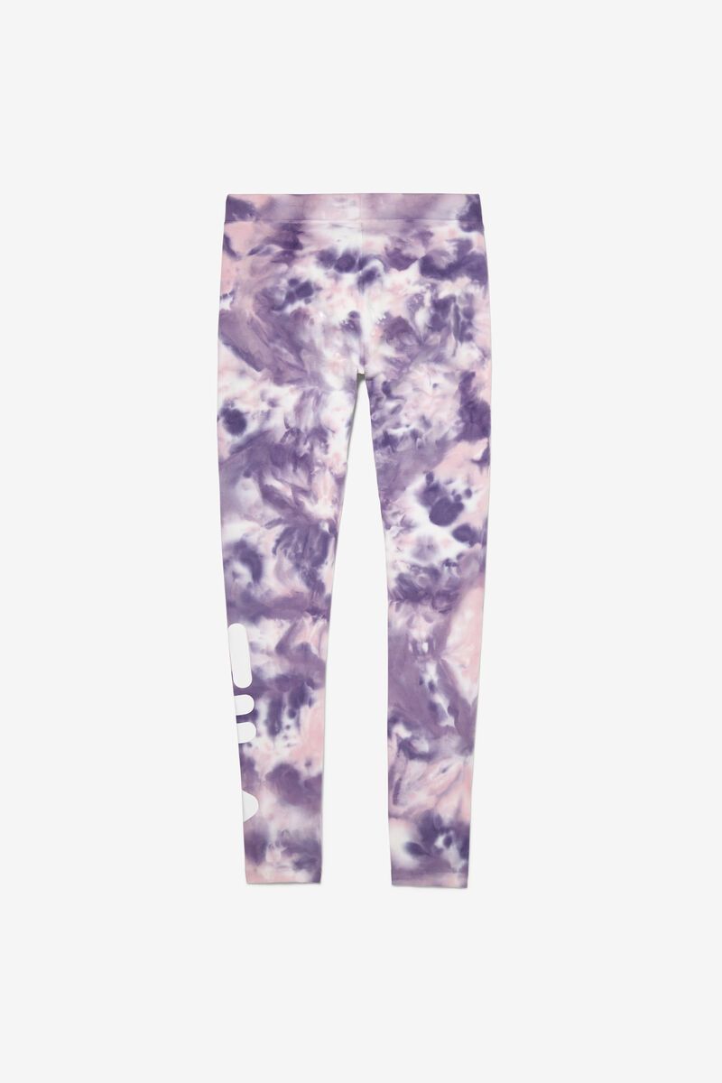 Purple / Pink Women's Fila Laila Tie Dye Legging Leggings | VSEaUDTxjGJ