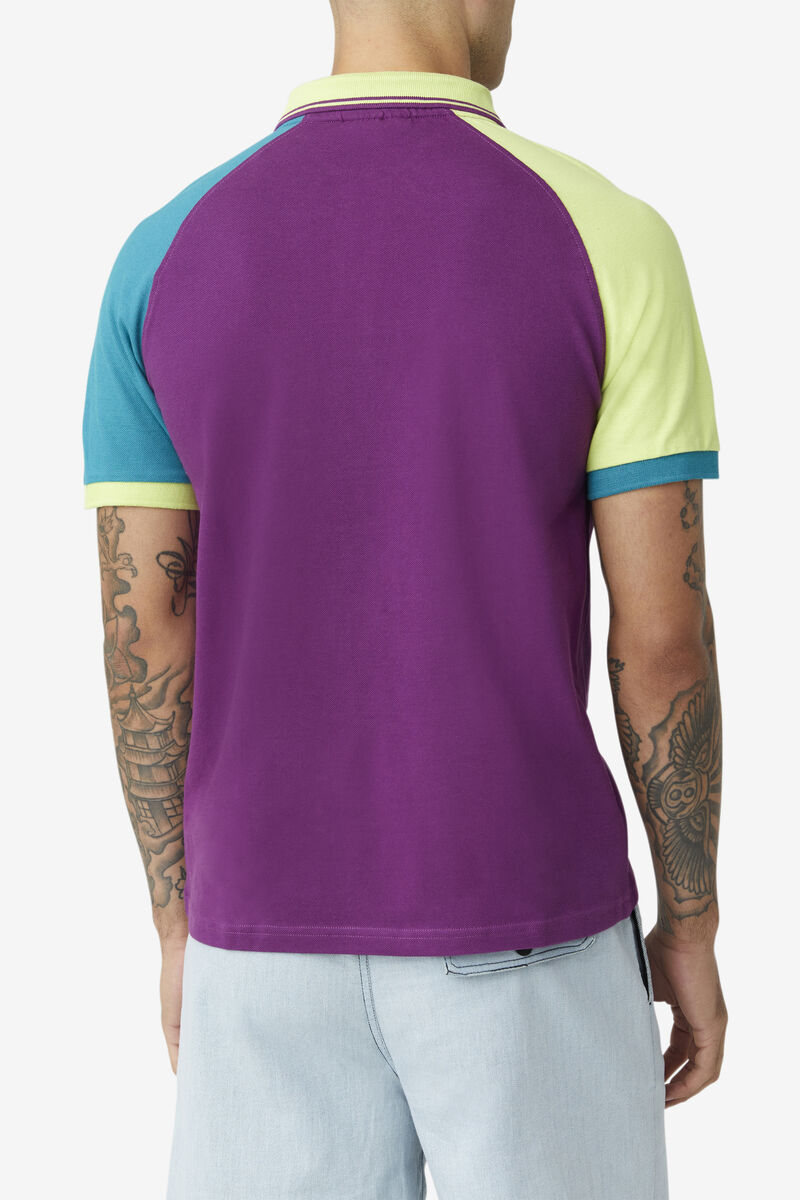 Purple / Purple Men's Fila Apollo Polo Polos | ypraGNel12L