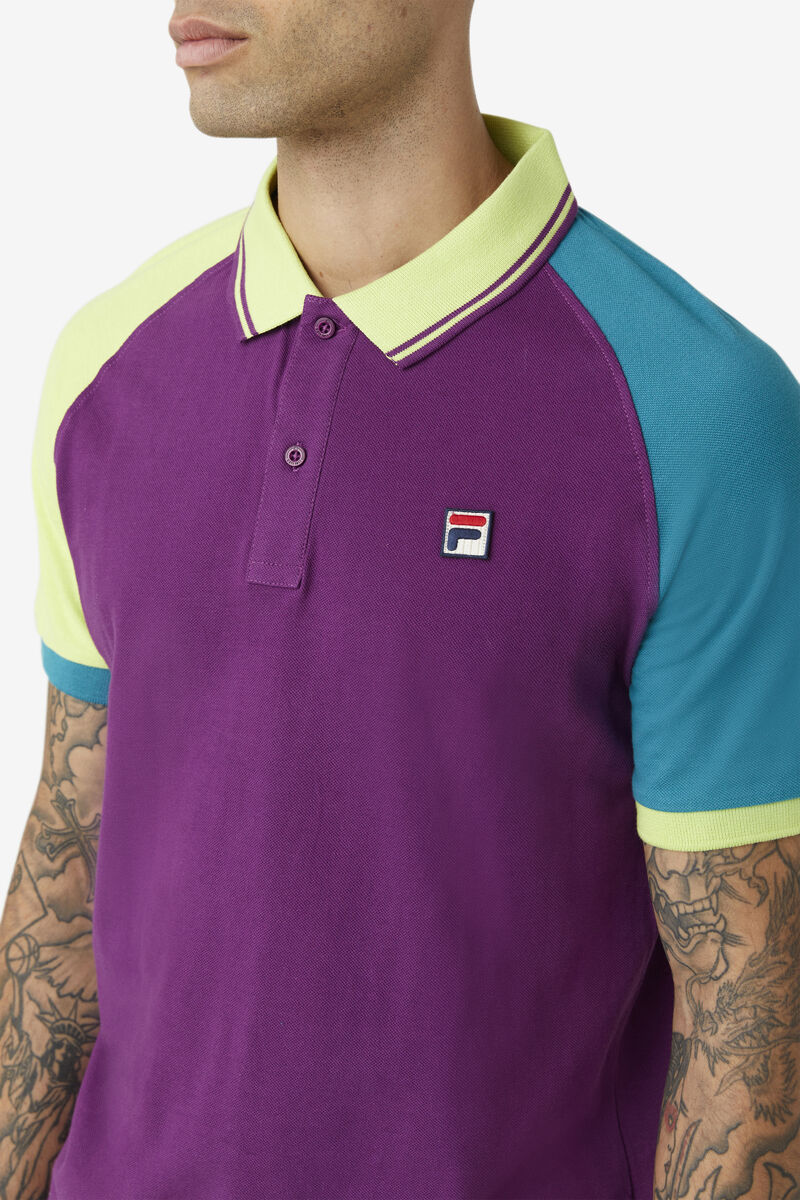 Purple / Purple Men's Fila Apollo Polo Polos | ypraGNel12L