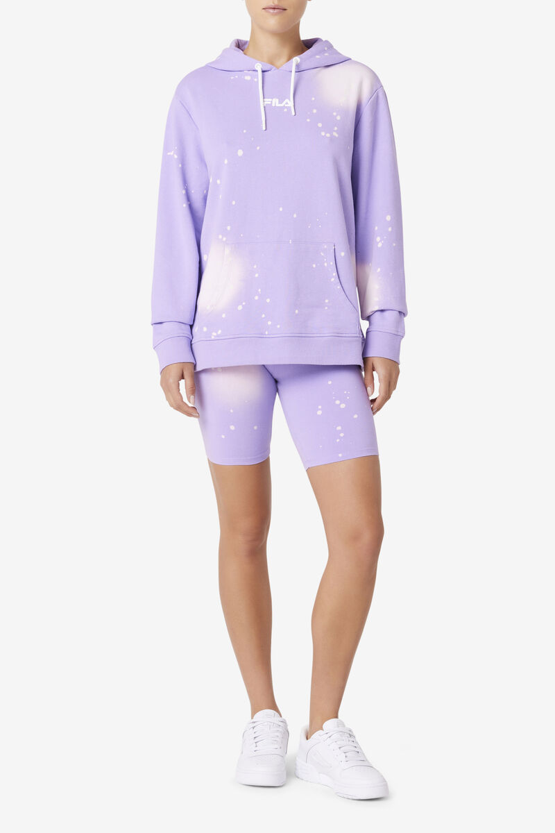 Purple Women's Fila Aerolynn Tie Dye Hoodie Hoodies | RzVDgrKVrmC