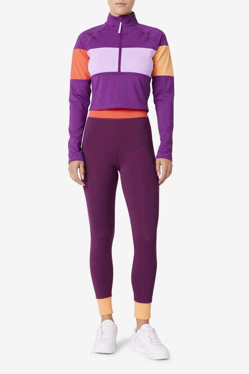 Purple Women's Fila Jaida Based Layer Half Zip Jackets | Ra75UrMFhe4