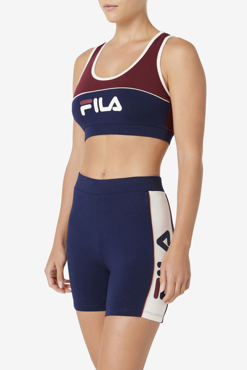 Red / Blue Women's Fila Kairi Bra Top Sports Bra | J87ccYLGMUV