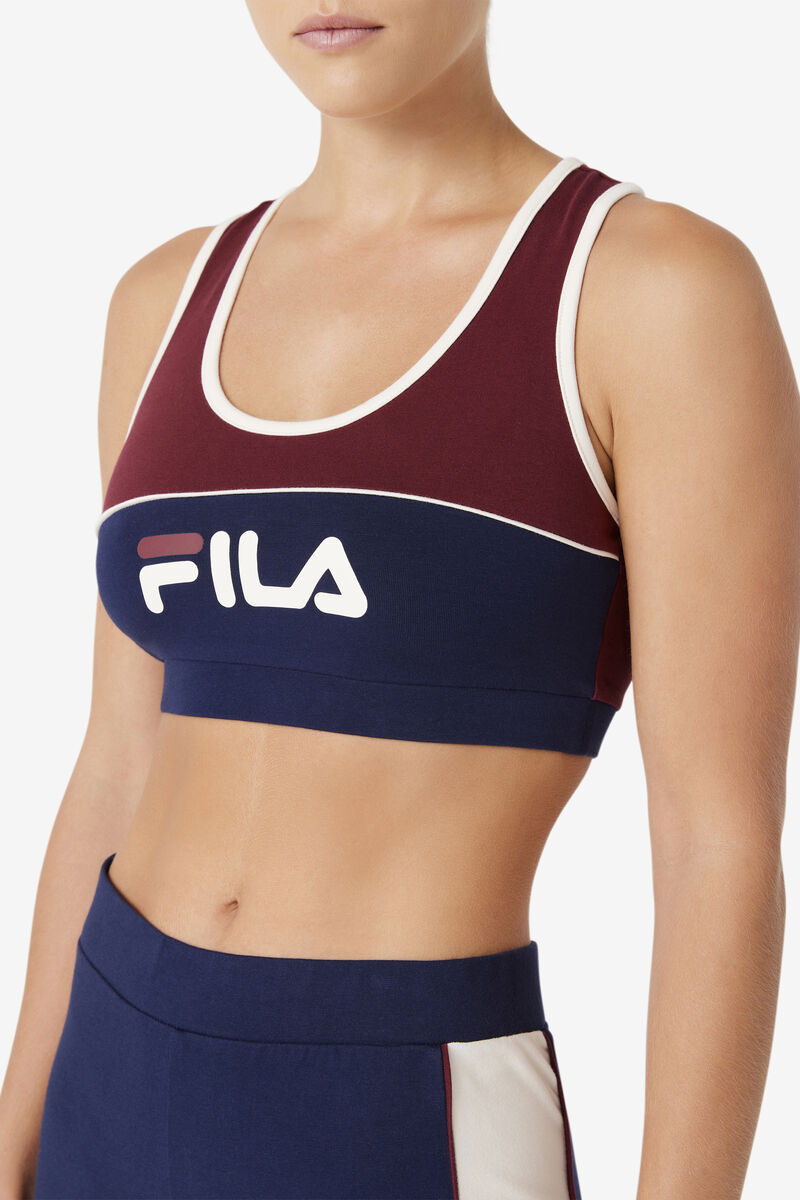 Red / Blue Women's Fila Kairi Bra Top Sports Bra | J87ccYLGMUV