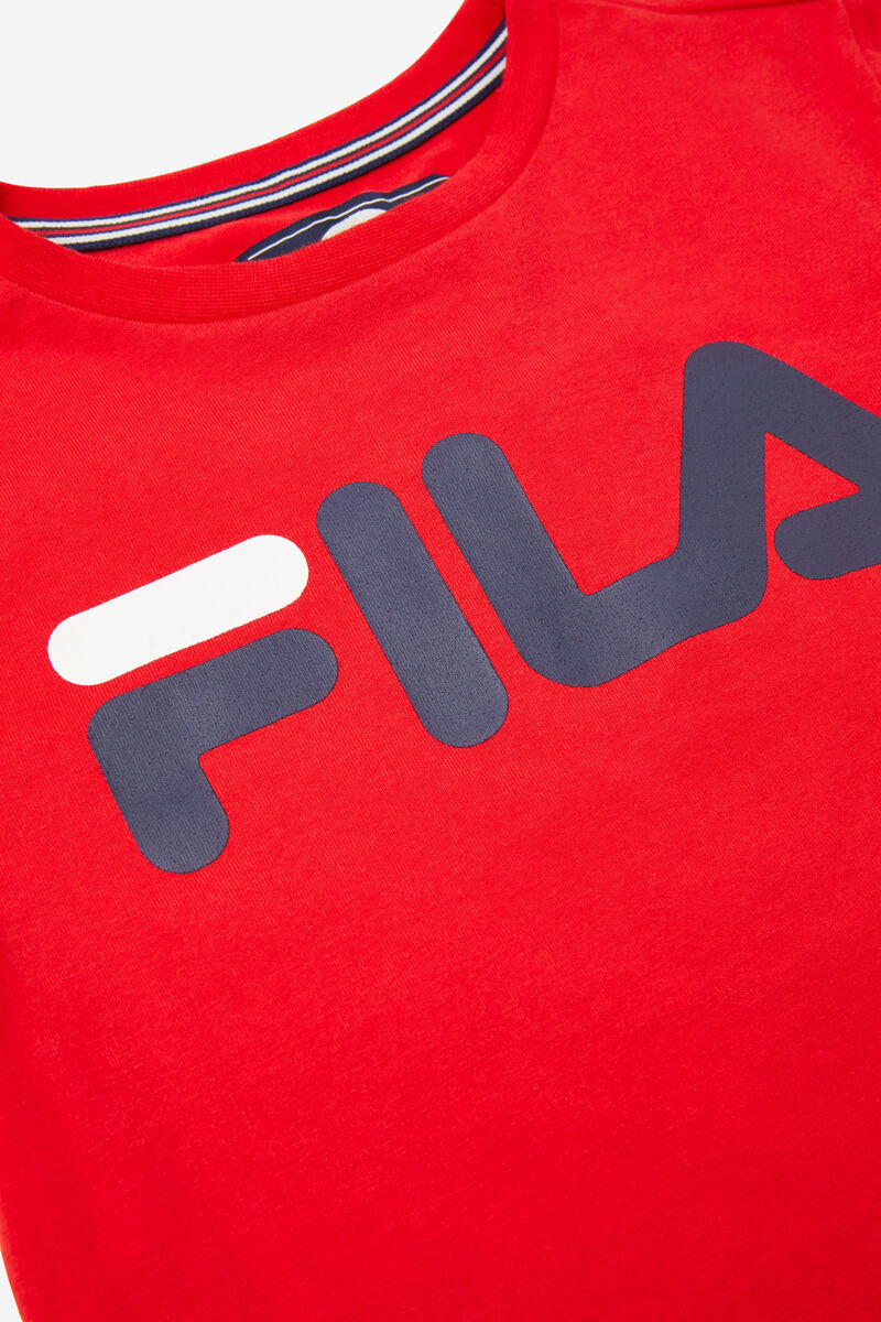 Red Kids' Fila Logo T Shirts | trs8WqN6r8t