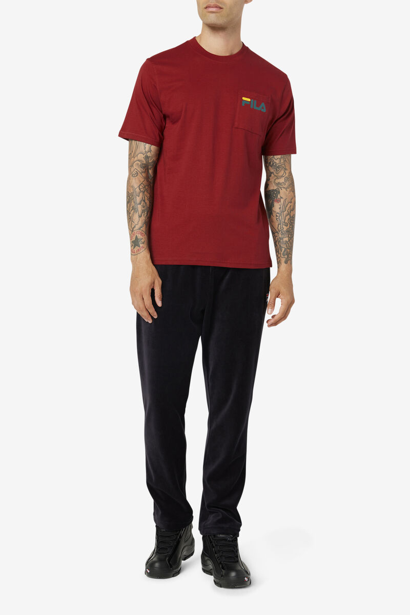 Red Men's Fila Curtis Pocket T Shirts | xvJT82Zhg8g