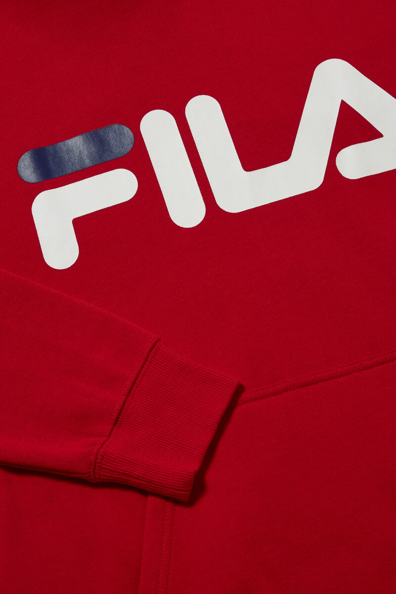 Red Men's Fila Flori Hoodie Hoodies | uZz7LMxsWT1