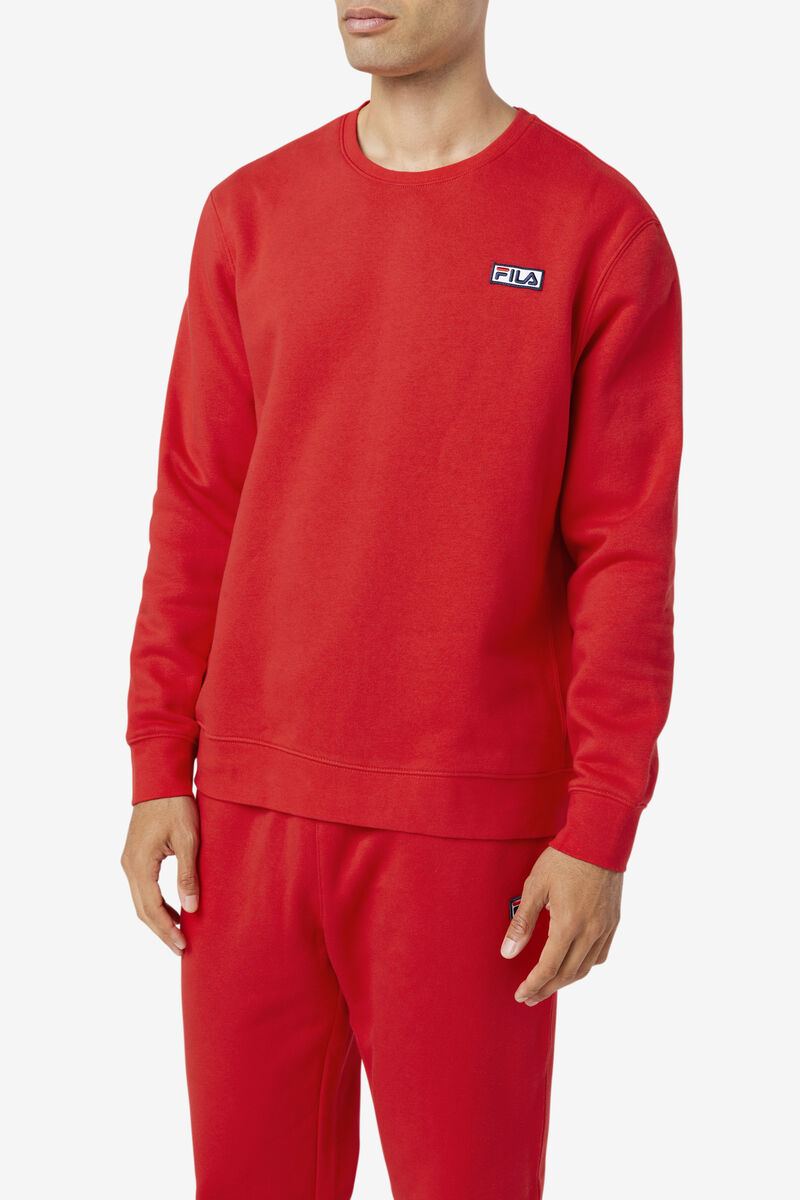 Red Men's Fila Garran Crew Sweatshirts | xXPkIdqBnyr