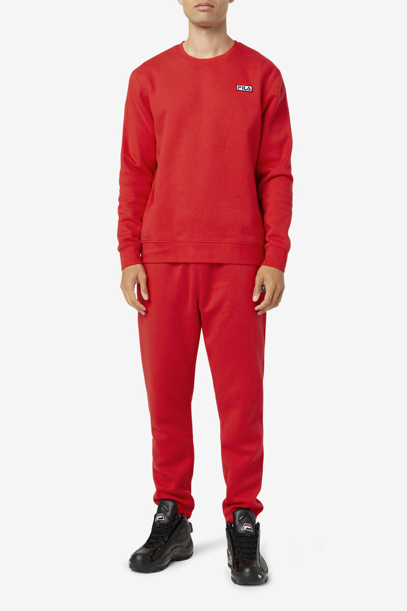 Red Men's Fila Garran Crew Sweatshirts | xXPkIdqBnyr