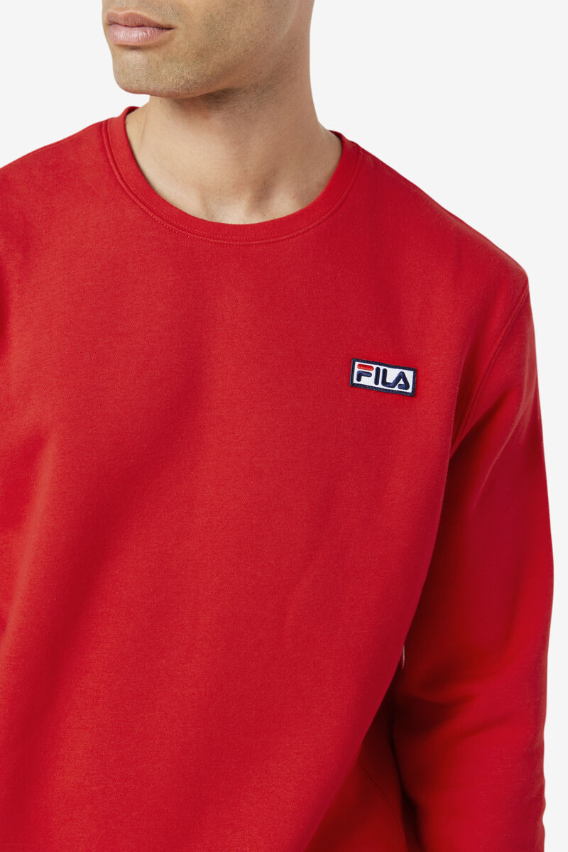 Red Men's Fila Garran Crew Sweatshirts | xXPkIdqBnyr