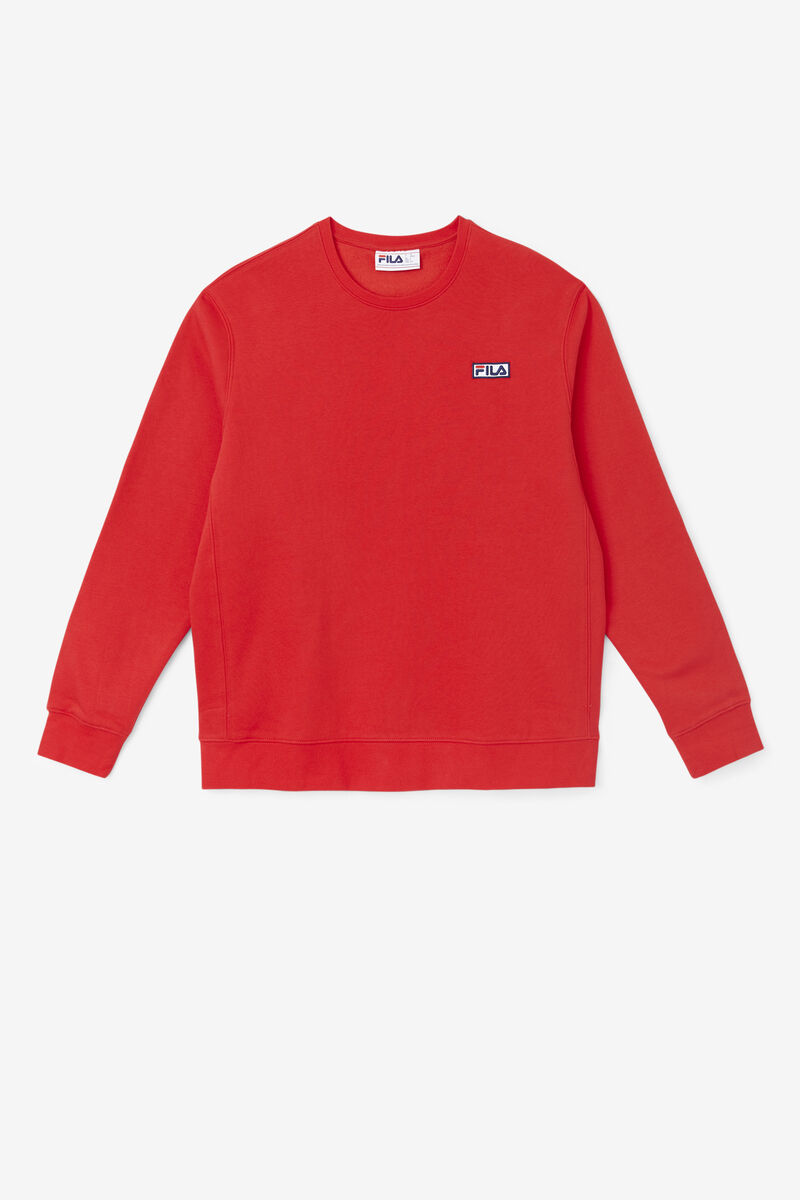 Red Men\'s Fila Garran Crew Sweatshirts | xXPkIdqBnyr