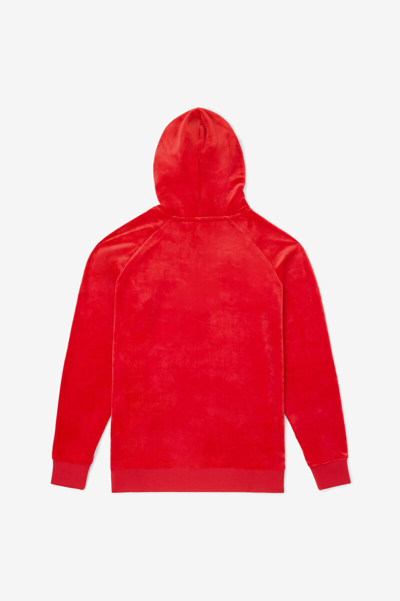 Red Men's Fila Laurent Velour Hoodie Hoodies | AS6tkBOBOvk