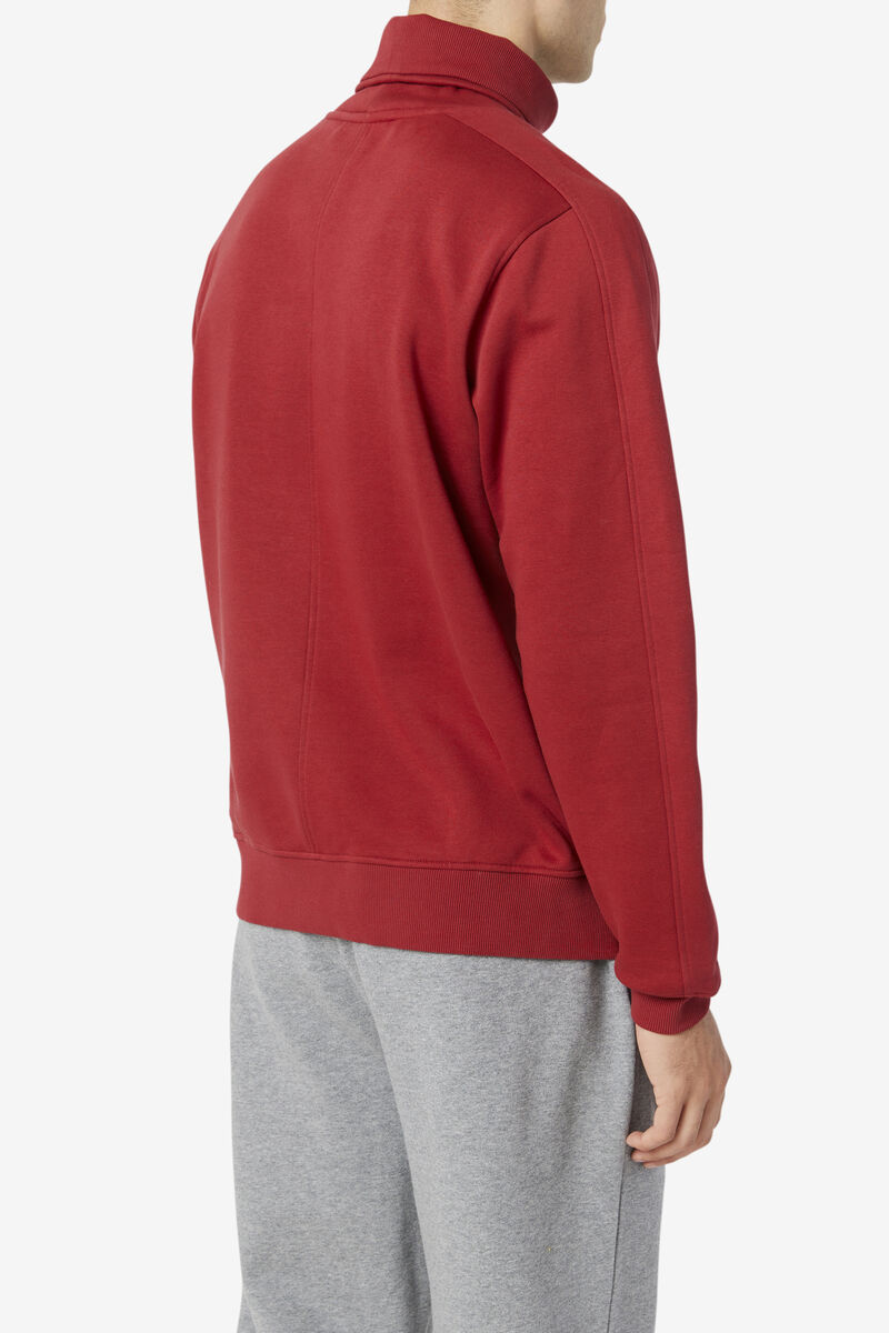 Red Men's Fila Noah Fleece Turtleneck Sweatshirts | hP3a1fMHmKv