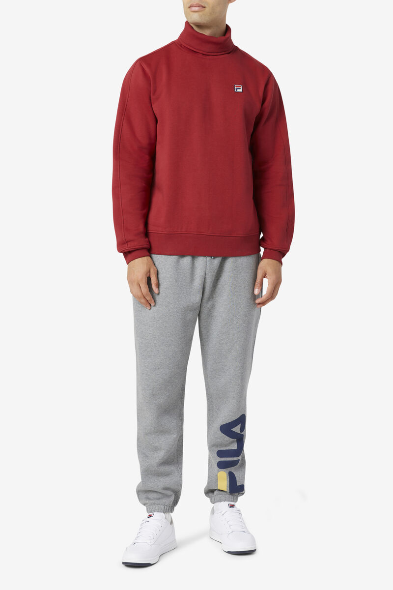 Red Men's Fila Noah Fleece Turtleneck Sweatshirts | hP3a1fMHmKv