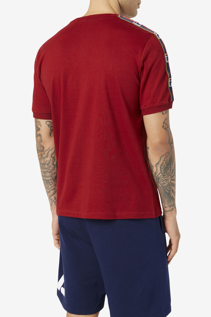 Red Men's Fila Oliver T Shirts | b1umOr9XxEf