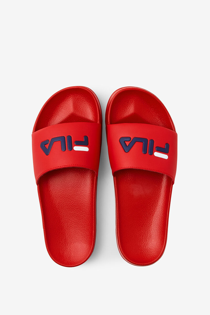 Red / Navy / White Men's Fila Drifter Sandals | ZGVbKvkiZxG