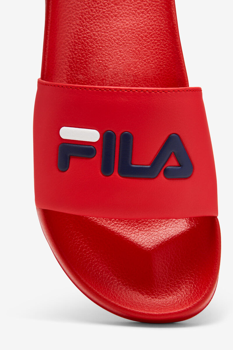 Red / Navy / White Men's Fila Drifter Sandals | ZGVbKvkiZxG