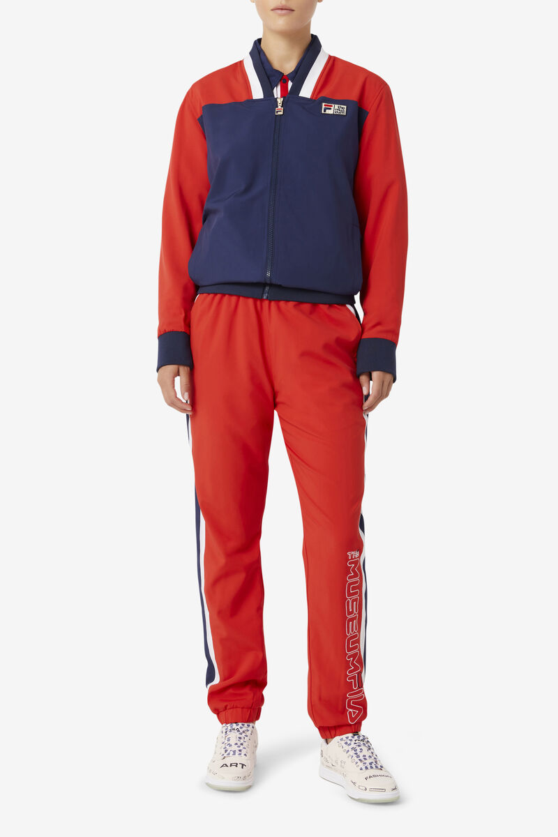 Red / Navy / White Women's Fila Fila X The Museum Track Pant Pants | CXFIFP954TR