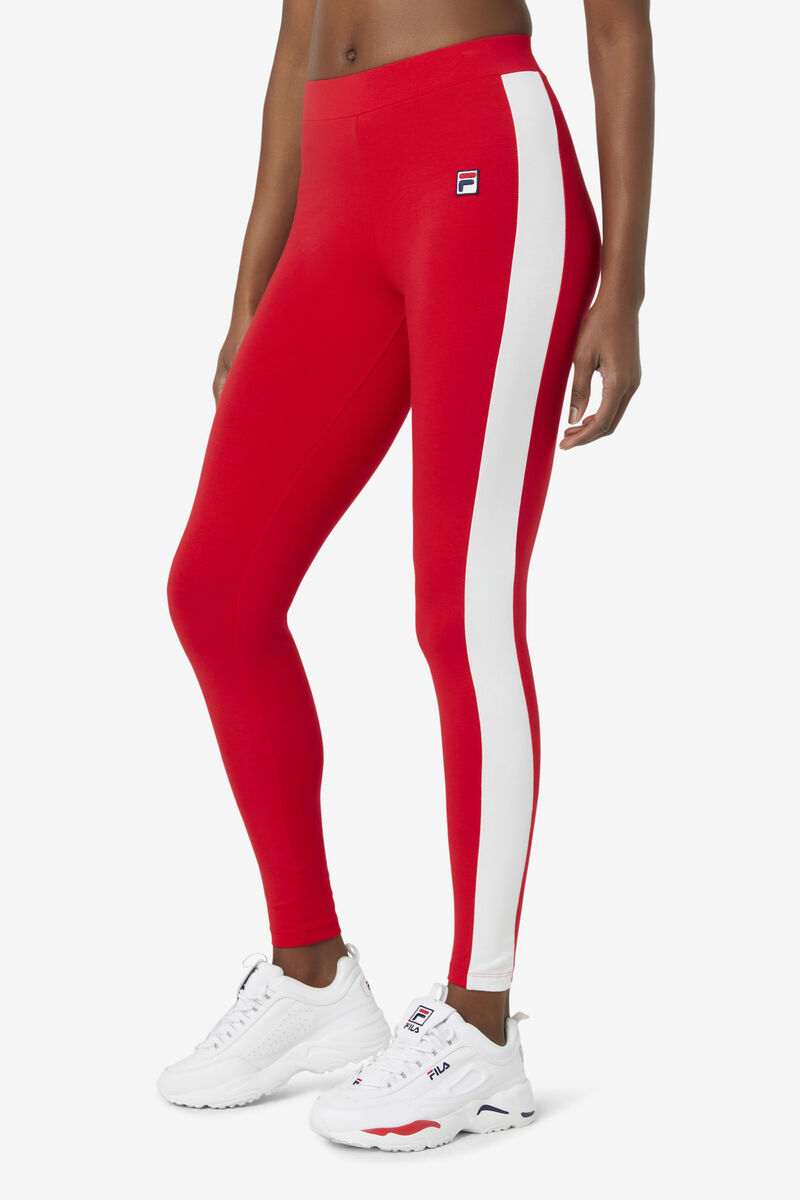 Red / Navy / White Women's Fila Riviera Legging Leggings | 6SdDckbnUat