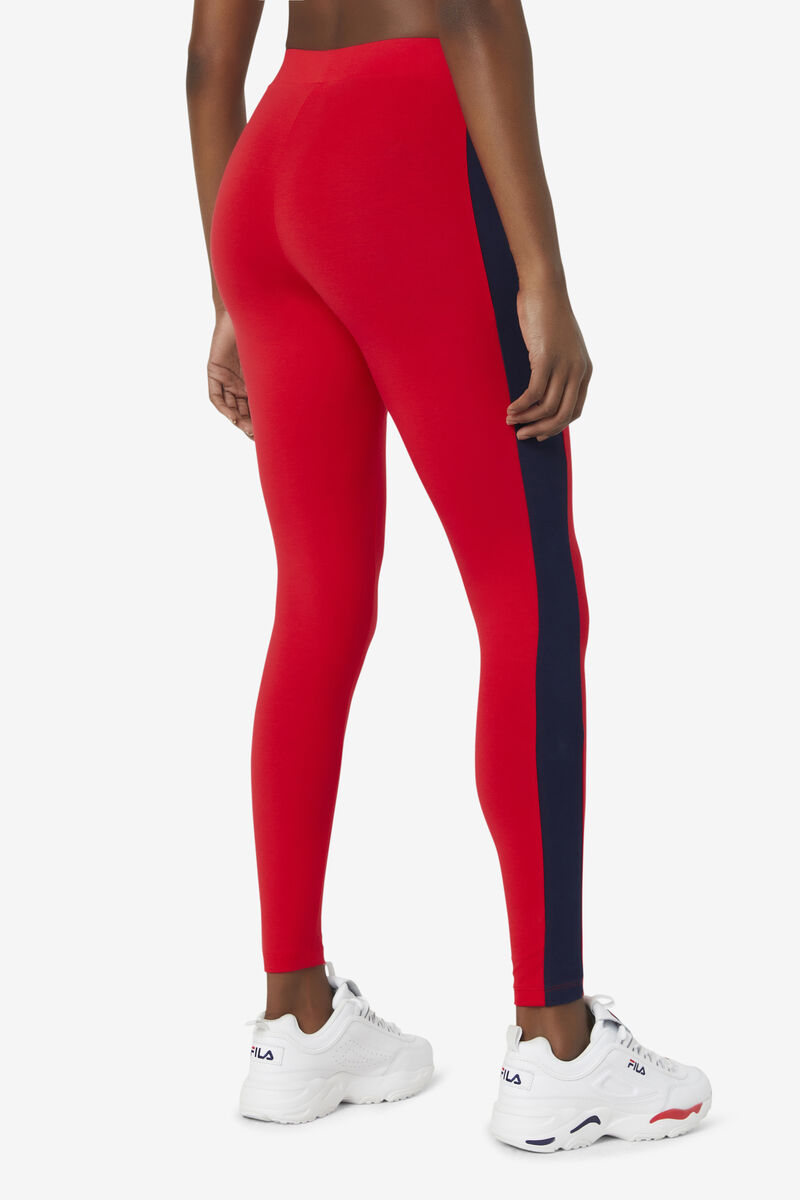 Red / Navy / White Women's Fila Riviera Legging Leggings | 6SdDckbnUat