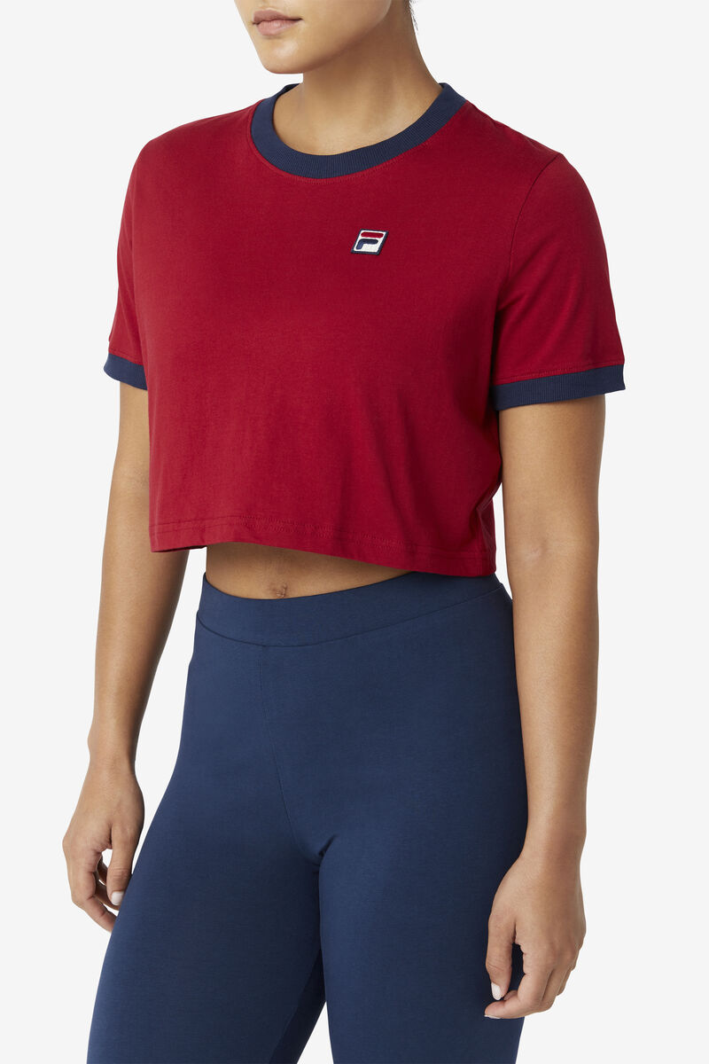 Red / Navy Women's Fila Khaleesi T Shirts | dZXqfHFA1wv