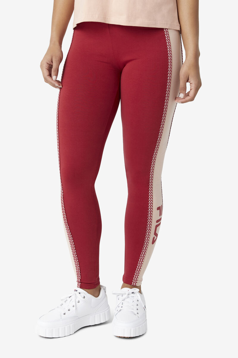 Red / Rose Women's Fila Ona Legging Leggings | GsY6FQ18sHB