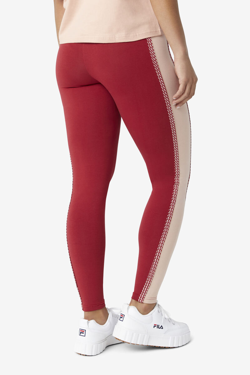 Red / Rose Women's Fila Ona Legging Leggings | GsY6FQ18sHB