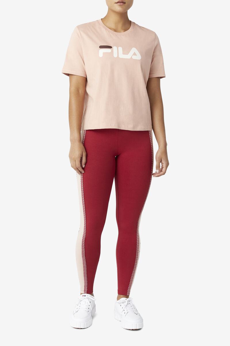 Red / Rose Women's Fila Ona Legging Leggings | GsY6FQ18sHB