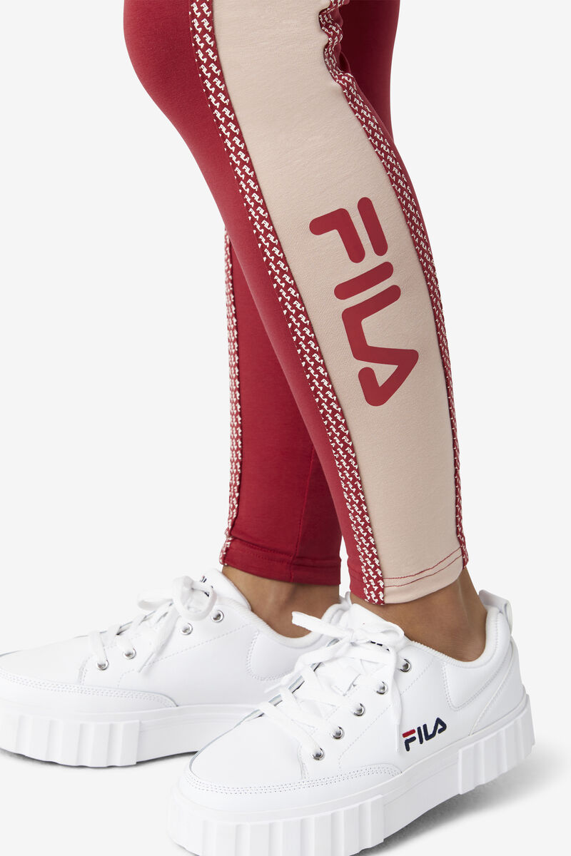 Red / Rose Women's Fila Ona Legging Leggings | GsY6FQ18sHB