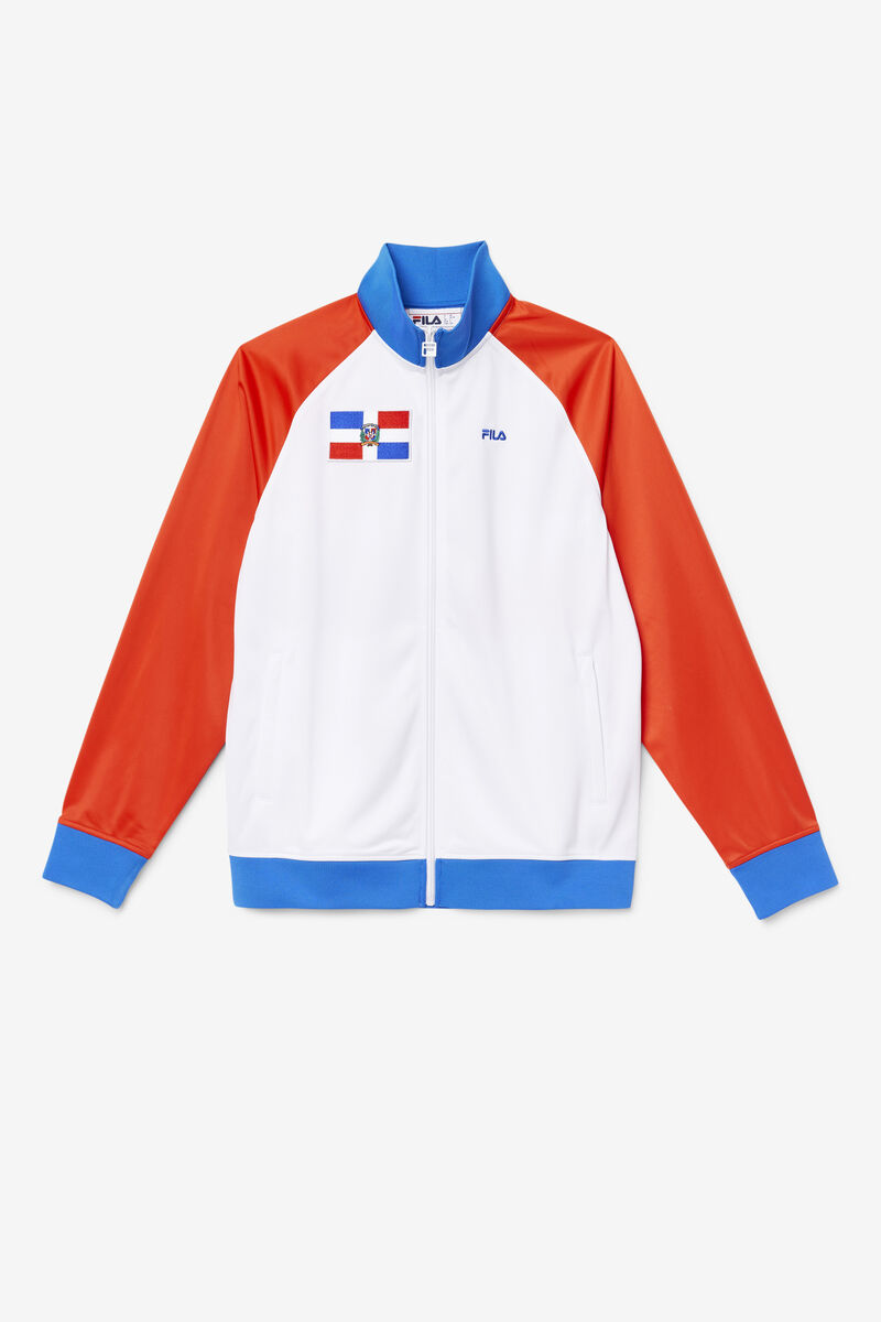 Red / White / Blue Men\'s Fila Dominican Republic Track Jacket Tracksuits | DYnMGnn2QjJ