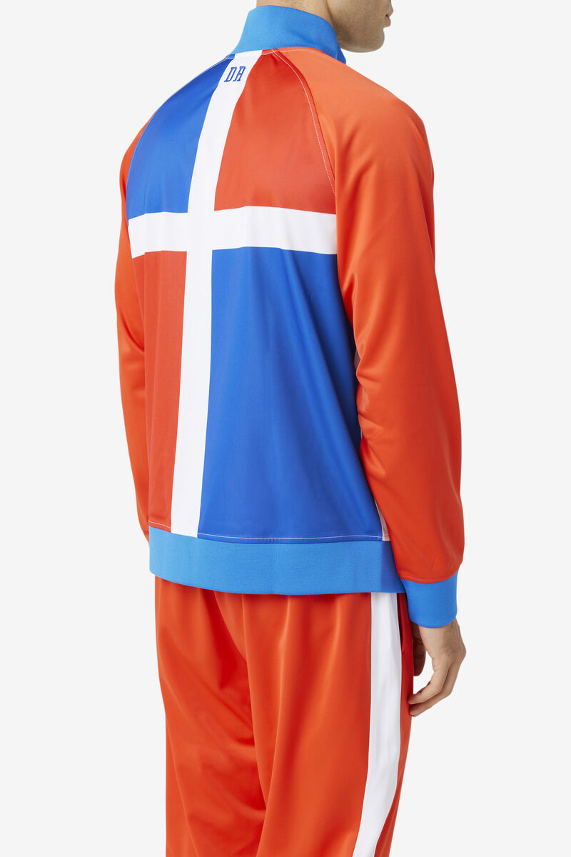 Red / White / Blue Women's Fila Dominican Republic Track Jacket Tracksuits | E4kMGVkugYk