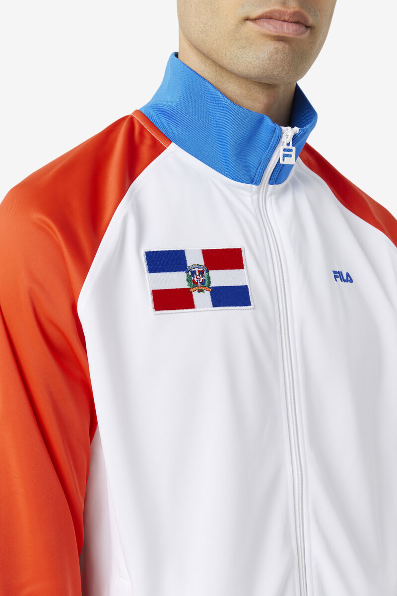 Red / White / Blue Women's Fila Dominican Republic Track Jacket Tracksuits | E4kMGVkugYk