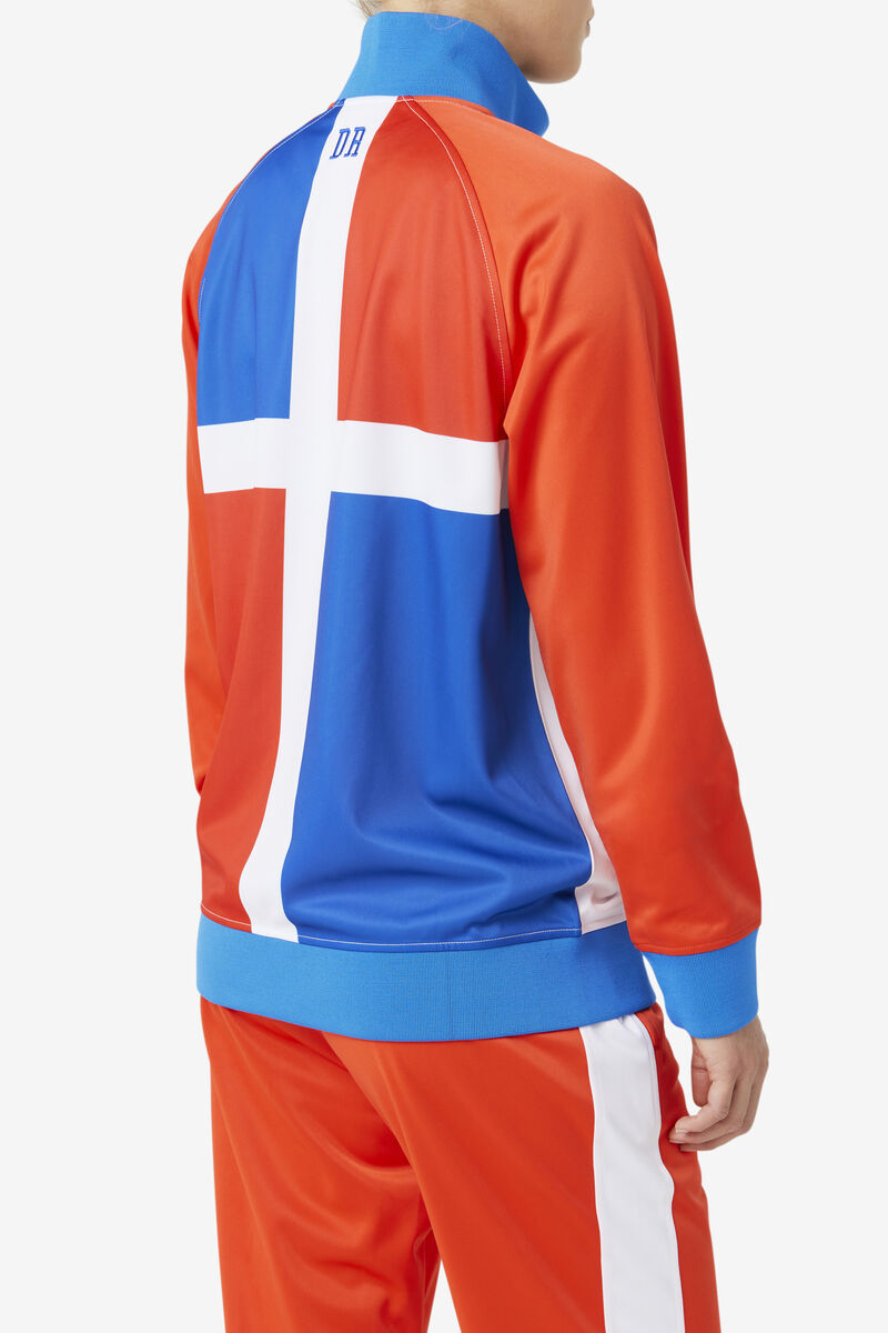 Red / White / Blue Women's Fila Dominican Republic Track Jacket Tracksuits | E4kMGVkugYk