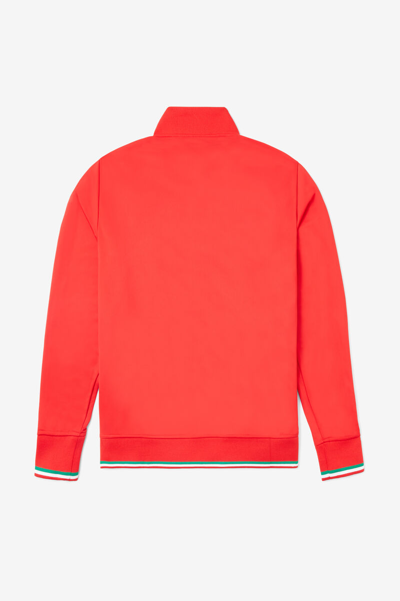 Red / White Men's Fila Italia Track Jacket Tracksuits | OeZoFsJ8ACI