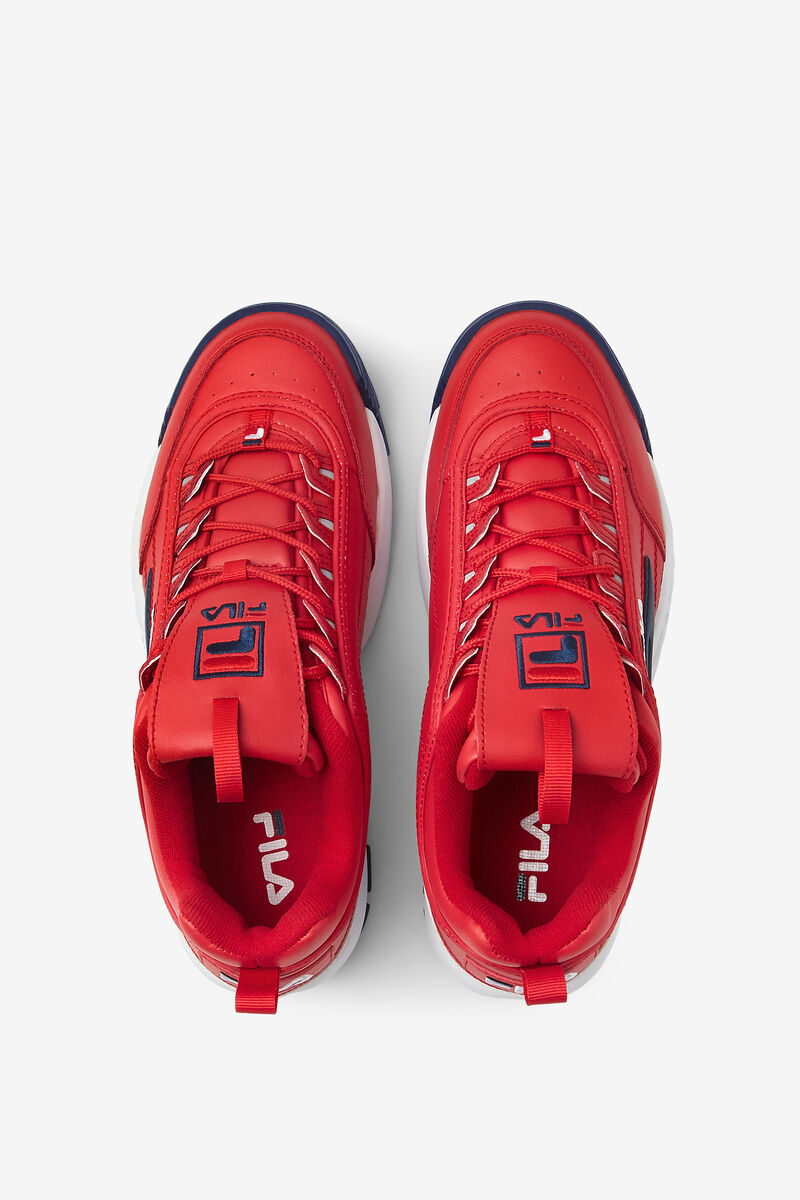 Red / White / Navy Men's Fila Disruptor 2 Premium Platform Shoes | 6PGzNbvD7Cq