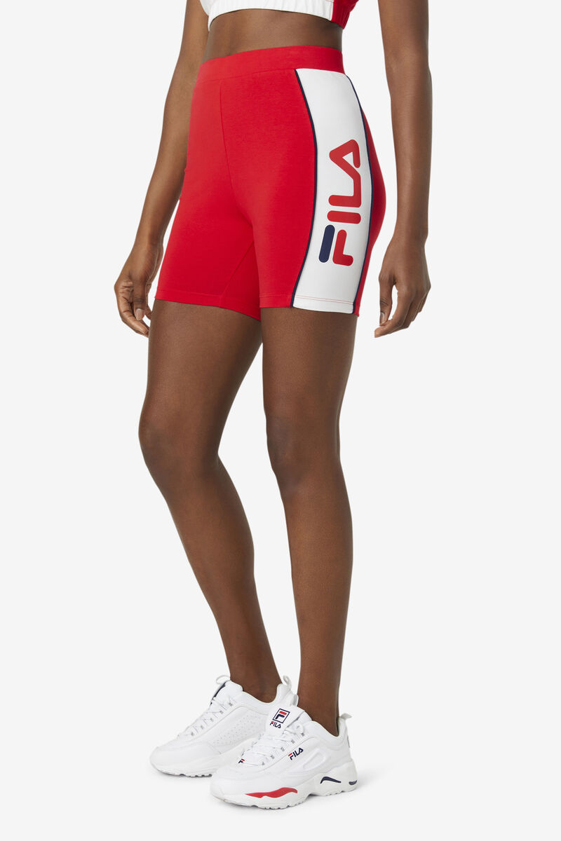 Red / White / Navy Women's Fila Trina Bike Short Leggings | 5bHbDJ2gLxi