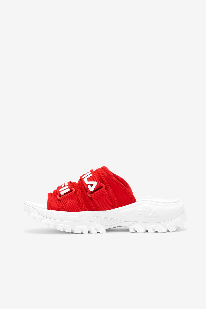 Red / White / White Women's Fila Outdoor Slide Slides | R3C4yRSAJtZ