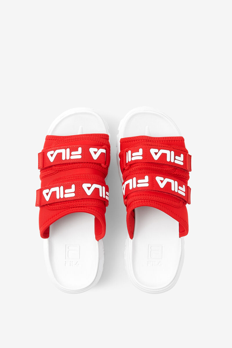 Red / White / White Women's Fila Outdoor Slide Slides | R3C4yRSAJtZ