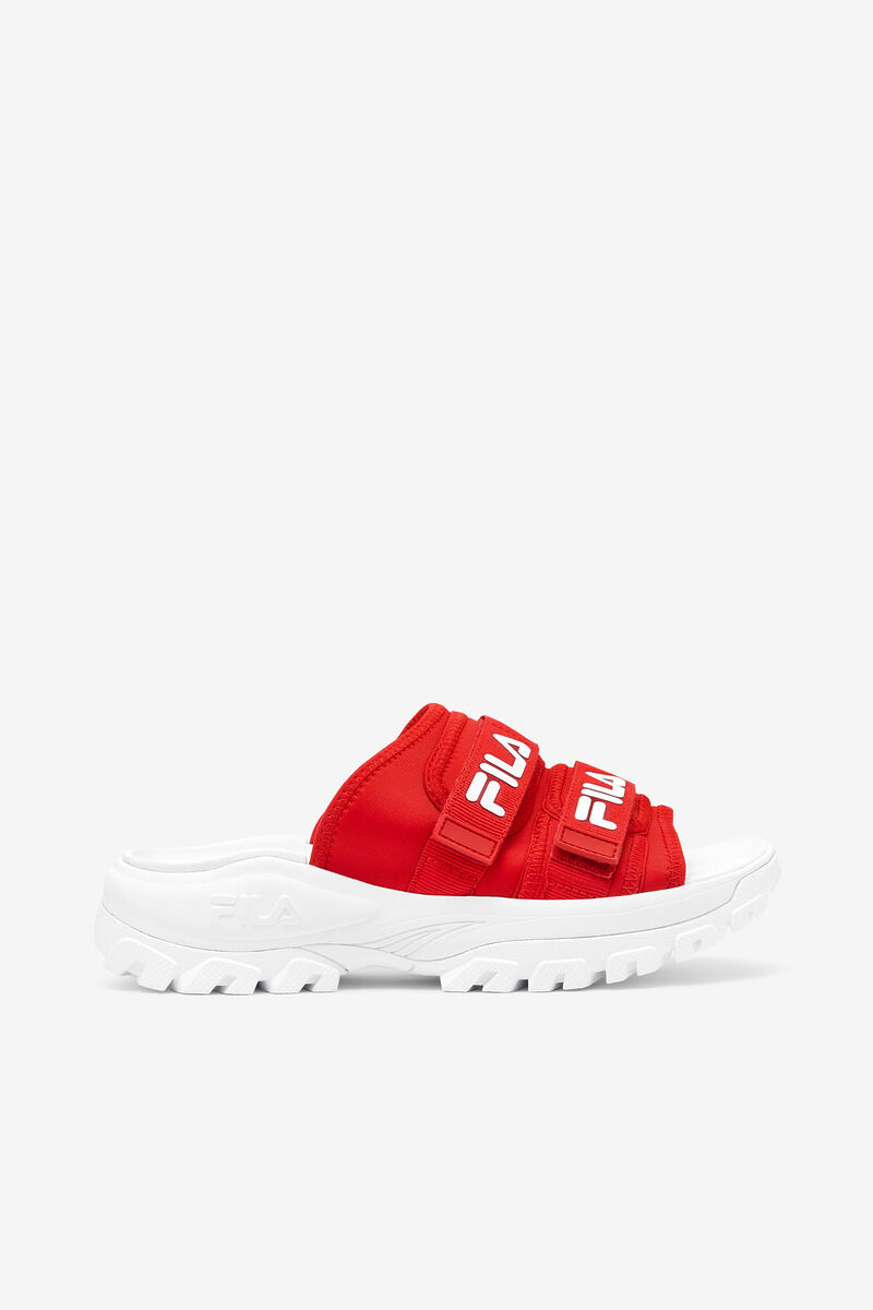 Red / White / White Women\'s Fila Outdoor Slide Slides | R3C4yRSAJtZ