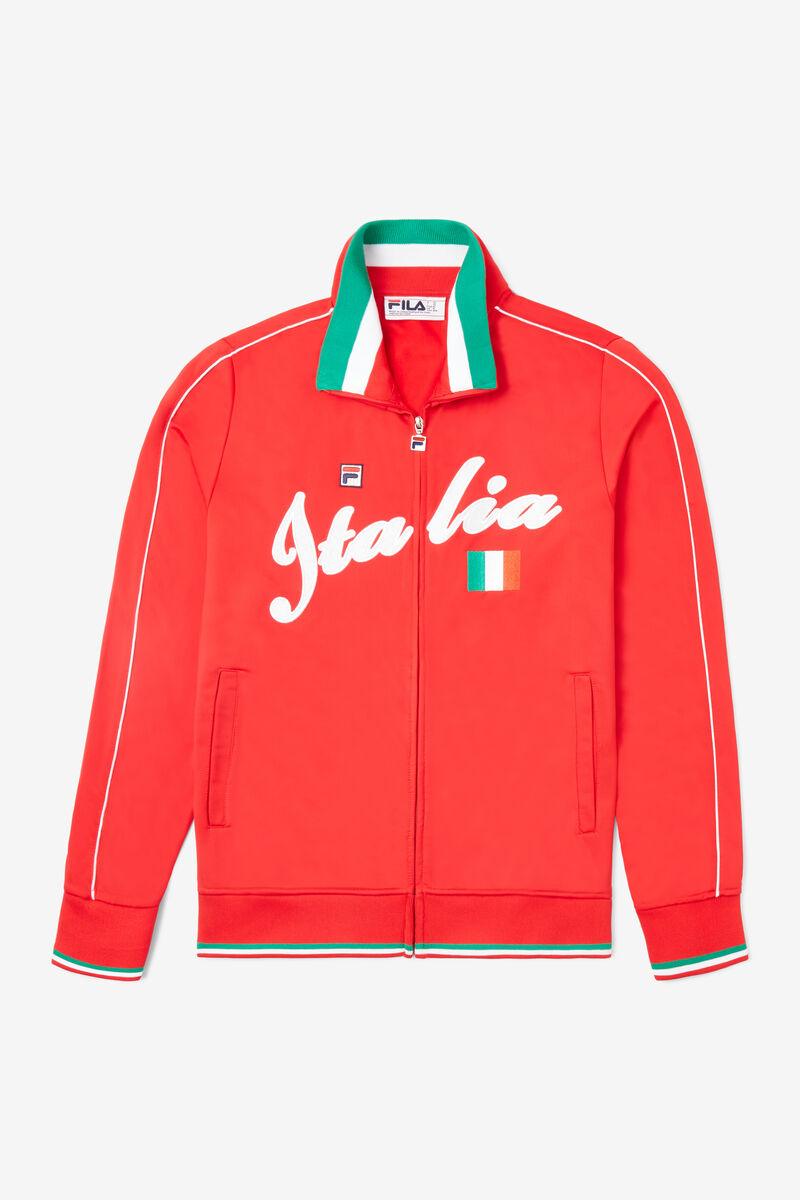 Red / White Women\'s Fila Italia Track Jacket Tracksuits | 4PulbNNWqoM