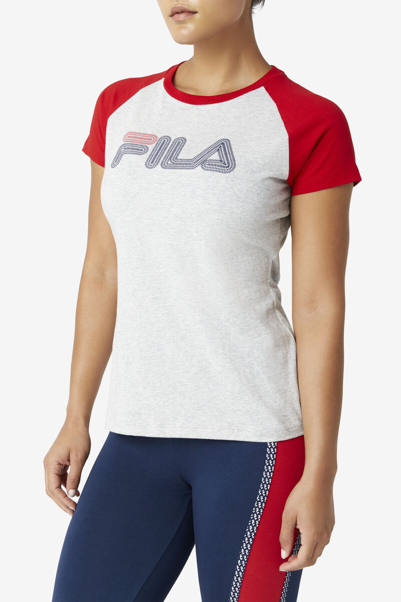 Red Women's Fila Baseball T Shirts | vf3Bfz6DURB