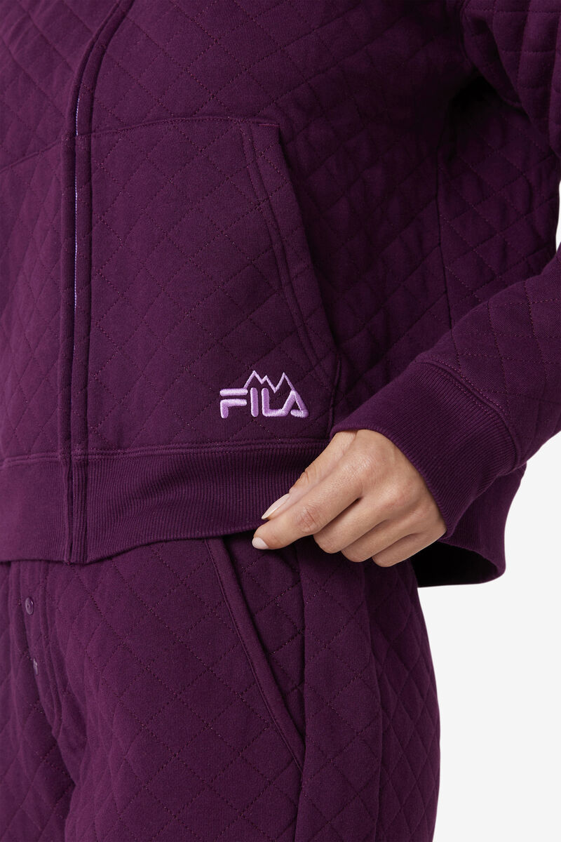 Rose Red Women's Fila Leilani Quilted Jacket Tracksuits | gF2o3DntZ9j