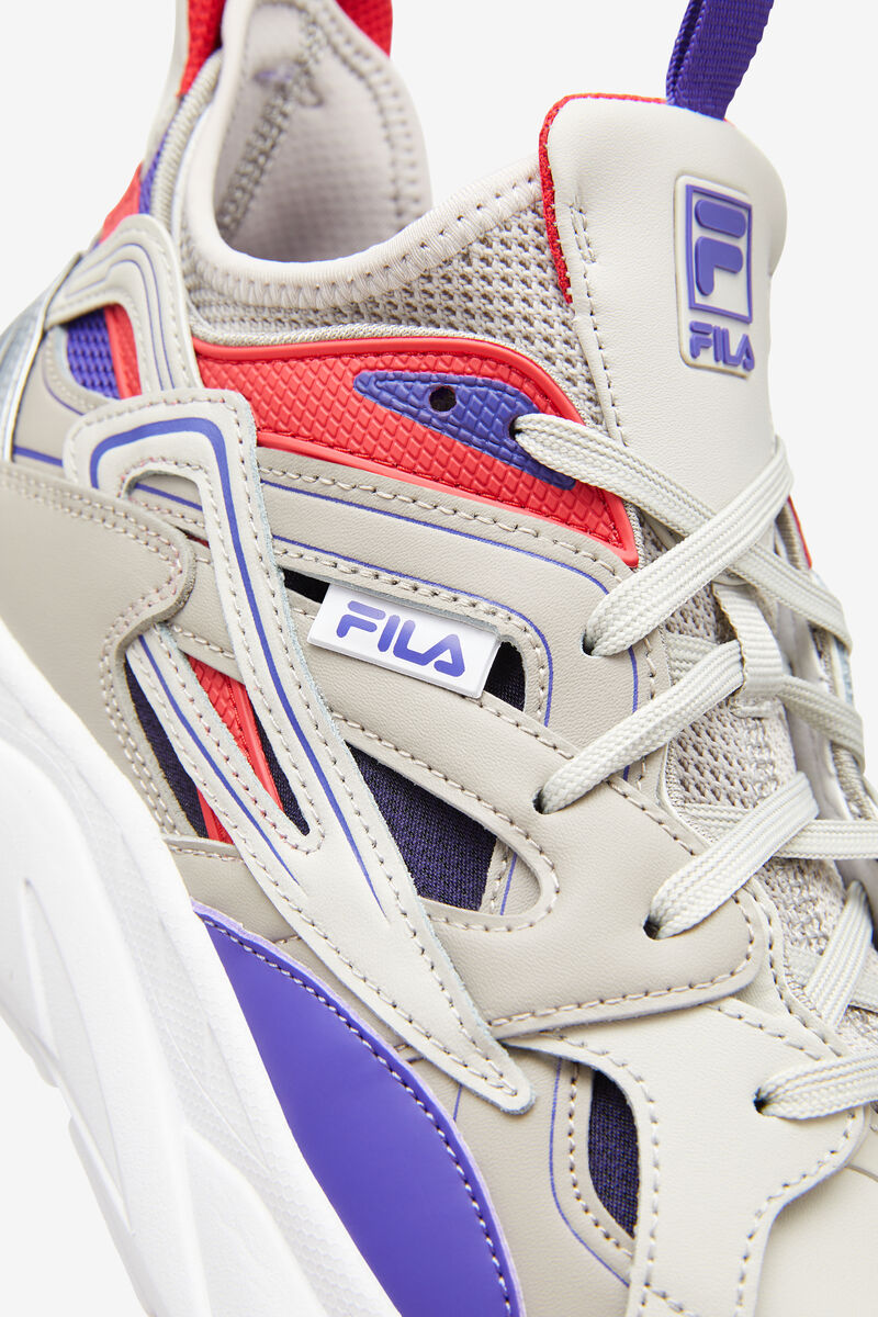 Silver Grey / Deep Blue Men's Fila Black & Red Hallasan High Top Trainers | Fila Trainers | K9zNLlvE