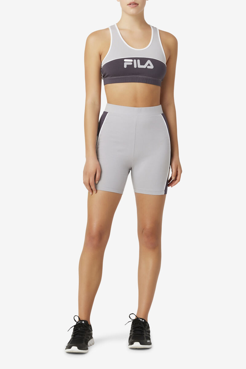 Silver / White Women's Fila Trina Bike Short Leggings | jWMtjfklbqz