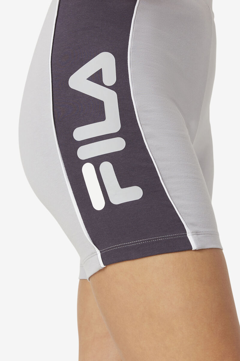 Silver / White Women's Fila Trina Bike Short Leggings | jWMtjfklbqz