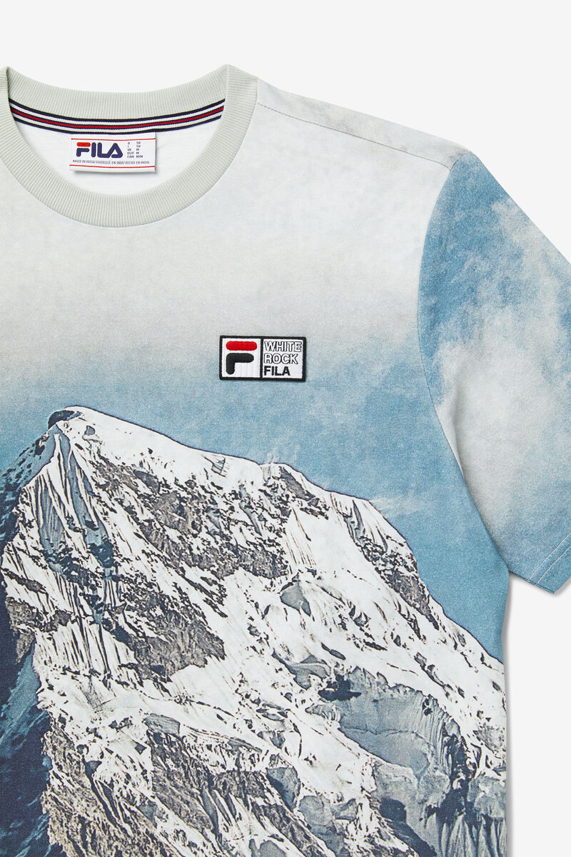 White / Black Men's Fila Alps T Shirts | 6UZSwRn7Dsv