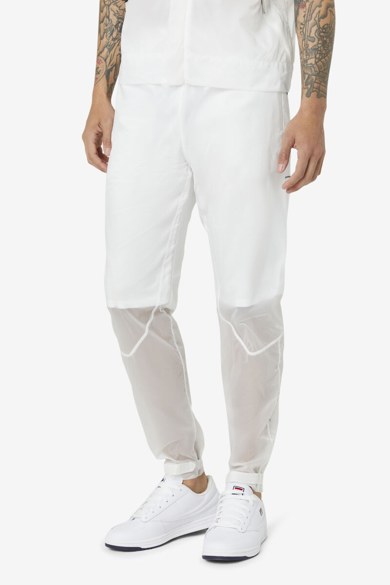 White / Black Men's Fila Vega Wind Pant Pants | Npq6P9Ztg7L