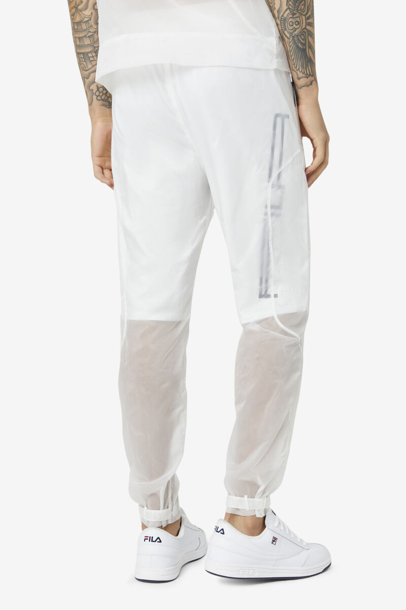 White / Black Men's Fila Vega Wind Pant Pants | Npq6P9Ztg7L