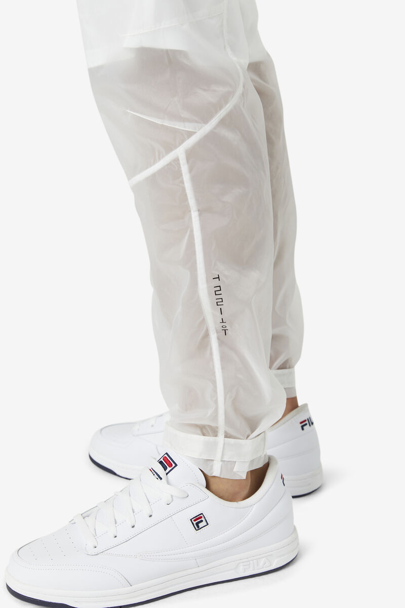 White / Black Men's Fila Vega Wind Pant Pants | Npq6P9Ztg7L