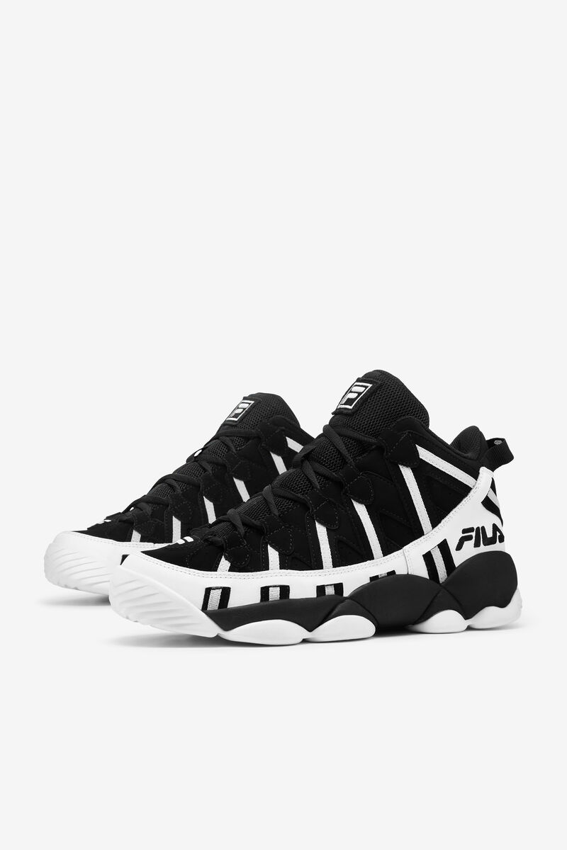 White / Black / Metal Silver Men's Fila Black Stackhouse Spaghetti Sneaker | Fila Trainers | D5LwYD2