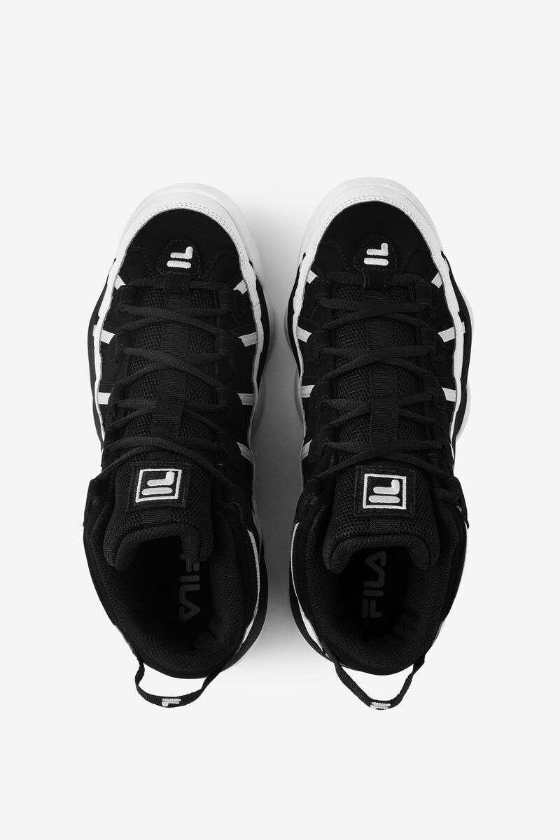 White / Black / Metal Silver Men's Fila Black Stackhouse Spaghetti Sneaker | Fila Trainers | D5LwYD2